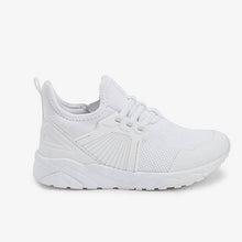 Load image into Gallery viewer, White Elastic Lace Trainers (Older) - Allsport