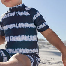 Load image into Gallery viewer, Navy Tie Dye Sunsafe Swimsuit (3mths-5yrs) - Allsport