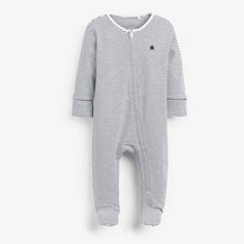 Load image into Gallery viewer, Monochrome 2 Pack Star Stripe Zip Sleepsuits (0mths-18mths) - Allsport