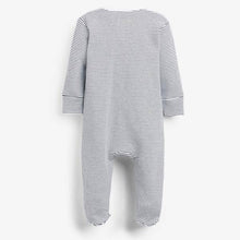 Load image into Gallery viewer, Monochrome 2 Pack Star Stripe Zip Sleepsuits (0mths-18mths) - Allsport