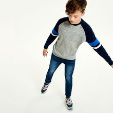 Load image into Gallery viewer, Rib Waist Indigo Skinny Fit Jersey Jeans (3-12yrs)