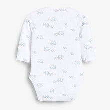 Load image into Gallery viewer, Pale Blue 4 Pack Organic Elephant Long Sleeve Bodysuits (0mth-18mths) - Allsport