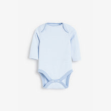 Load image into Gallery viewer, Pale Blue 4 Pack Elephant Long Sleeve Bodysuits (0-18mths) - Allsport