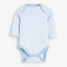 Load image into Gallery viewer, Pale Blue 4 Pack Organic Elephant Long Sleeve Bodysuits (0mth-18mths) - Allsport