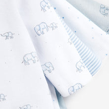 Load image into Gallery viewer, Pale Blue 4 Pack Elephant Long Sleeve Bodysuits (0-18mths) - Allsport