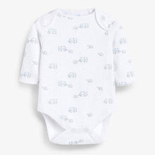 Load image into Gallery viewer, Pale Blue 4 Pack Organic Elephant Long Sleeve Bodysuits (0mth-18mths) - Allsport