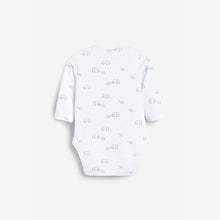 Load image into Gallery viewer, Pale Blue 4 Pack Elephant Long Sleeve Bodysuits (0-18mths) - Allsport