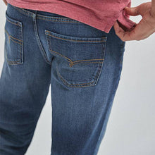 Load image into Gallery viewer, Mid Blue Straight Fit Belted Jeans With Stretch - Allsport