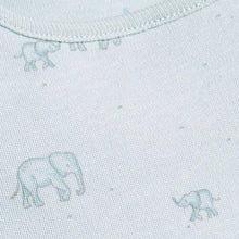 Load image into Gallery viewer, Pale Blue 4 Pack Organic Cotton Elephant Short Sleeve Bodysuits (0mths-18mths) - Allsport