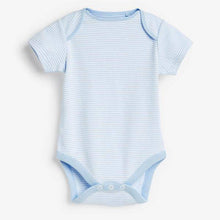 Load image into Gallery viewer, Pale Blue 4 Pack Organic Cotton Elephant Short Sleeve Bodysuits (0mths-18mths) - Allsport