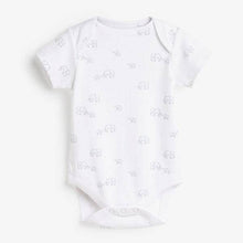 Load image into Gallery viewer, Pale Blue 4 Pack Organic Cotton Elephant Short Sleeve Bodysuits (0mths-18mths) - Allsport