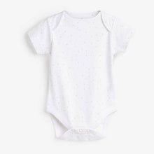 Load image into Gallery viewer, Pale Blue 4 Pack Organic Cotton Elephant Short Sleeve Bodysuits (0mths-18mths) - Allsport