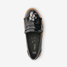 Load image into Gallery viewer, Black Patent School Tassel Loafers (Older Girls)