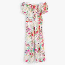Load image into Gallery viewer, White Floral Off The Shoulder Jumpsuit - Allsport