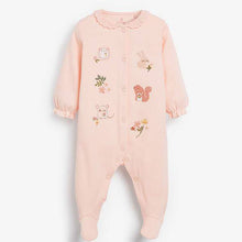 Load image into Gallery viewer, Pink 3 Pack Floral Sleepsuits (0mths-18mths) - Allsport