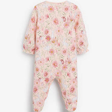 Load image into Gallery viewer, Pink 3 Pack Floral Sleepsuits (0mths-18mths) - Allsport
