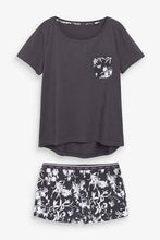 Load image into Gallery viewer, Charcoal Floral Cotton Short Set - Allsport