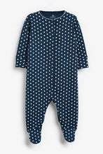 Load image into Gallery viewer, Navy 3 Pack Rabbit Sleepsuits (up to 18 months) - Allsport