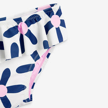 Load image into Gallery viewer, 2 Piece White / Navy Floral Sunsafe Suit (3mths-5yrs) - Allsport