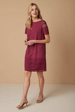 Load image into Gallery viewer, Plum Lace Detail Shift Dress - Allsport
