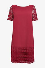 Load image into Gallery viewer, Plum Lace Detail Shift Dress - Allsport