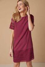 Load image into Gallery viewer, Plum Lace Detail Shift Dress - Allsport