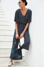 Load image into Gallery viewer, Navy/White Wrap Jumpsuit - Allsport