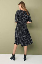 Load image into Gallery viewer, MONOCHROME SPOT ANGEL SLEEVE MIDI DRESS - Allsport