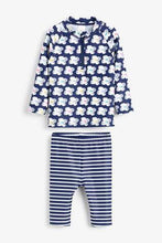 Load image into Gallery viewer, Navy Floral/Stripe Sunsafe Two Piece Set - Allsport