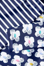 Load image into Gallery viewer, Navy Floral/Stripe Sunsafe Two Piece Set - Allsport