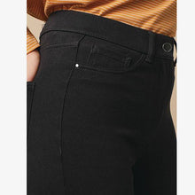 Load image into Gallery viewer, Black Fly Fasten Jersey Denim Leggings - Allsport