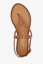Load image into Gallery viewer, Tan REgulr / Wide Fit Forever Comfort® Studded Toe Thong Sandals - Allsport