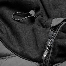 Load image into Gallery viewer, Black Jersey Sleeve Quilted Hooded Jacket - Allsport