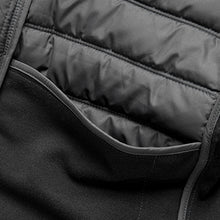 Load image into Gallery viewer, Black Jersey Sleeve Quilted Hooded Jacket - Allsport