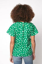Load image into Gallery viewer, Green Spot Short Sleeve Linen Top - Allsport