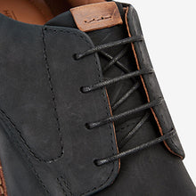Load image into Gallery viewer, Black Leather Motion Flex Derby Shoes - Allsport