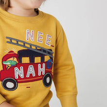 Load image into Gallery viewer, Yellow Fire Engine Crew Neck Sweater (3mths-5yrs) - Allsport