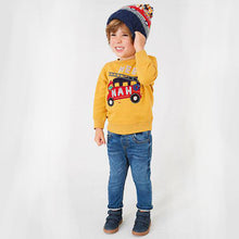 Load image into Gallery viewer, Yellow Fire Engine Crew Neck Sweater (3mths-5yrs) - Allsport