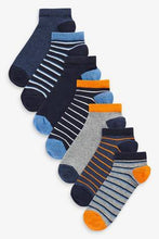 Load image into Gallery viewer, Blue 7 Pack Cotton Rich Trainer Socks - Allsport