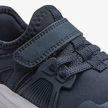 Load image into Gallery viewer, Navy Elastic Lace Trainers (Older) - Allsport