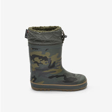 Load image into Gallery viewer, Khaki Camo Warm Lined Cuff Wellies (Older Boys) - Allsport
