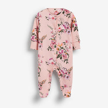 Load image into Gallery viewer, 3 Pack Floral Baby Sleepsuits (0-18mths) - Allsport
