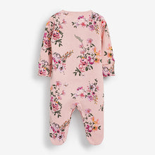 Load image into Gallery viewer, 3 Pack Floral Baby Sleepsuits (0-18mths) - Allsport