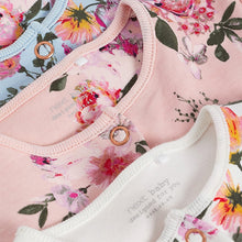 Load image into Gallery viewer, 3 Pack Floral Baby Sleepsuits (0-18mths) - Allsport