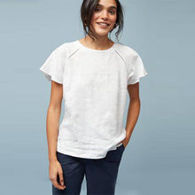 Load image into Gallery viewer, White Short Sleeve Linen Top - Allsport
