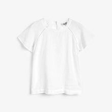 Load image into Gallery viewer, White Short Sleeve Linen Top - Allsport