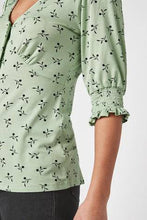 Load image into Gallery viewer, Green Sprig Button Top - Allsport
