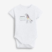 Load image into Gallery viewer, Daddy Girafe Short Sleeve Baby Bodysuit (0-12mths) - Allsport