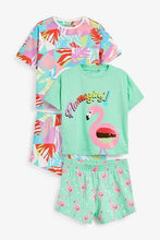 Load image into Gallery viewer, Green 2 Pack Flamingo Short Pyjamas - Allsport