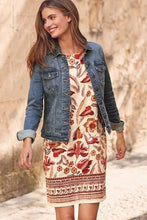 Load image into Gallery viewer, White Floral Linen Blend Shift Dress - Allsport